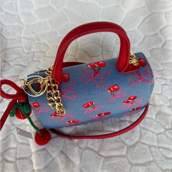 Betsey Johnson Blue and Red Cherry Mini Bag - Picture 7 of 13